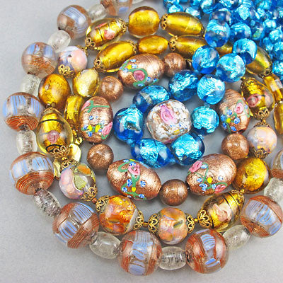 Vintage Foil Glass Beads