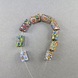 Antique African Trade Beads 9 Old Millefiori Glass Beads Venetian Glass Beads Old Beads