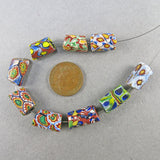 Antique African Trade Beads 9 Old Millefiori Glass Beads Venetian Glass Beads Old Beads