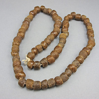 Vintage african beads brown glass strand