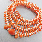 Old coral beads red and white