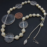 Vintage rock crystal beads necklace and mother of pearl beads