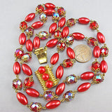 Vintage Czech Glass Beads necklace red