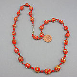 Vintage lampwork beads necklace venetian red 
