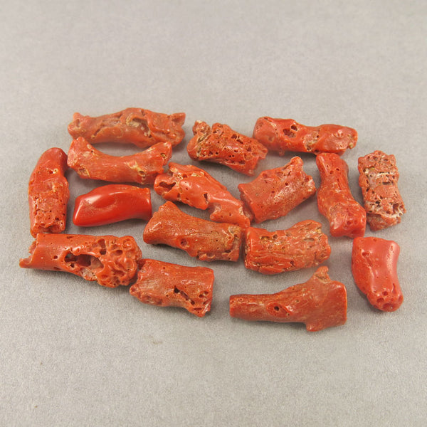 Antique Coral Beads 16 Mediterranean Coral Beads Natural Colour Coral Red Coral Beads