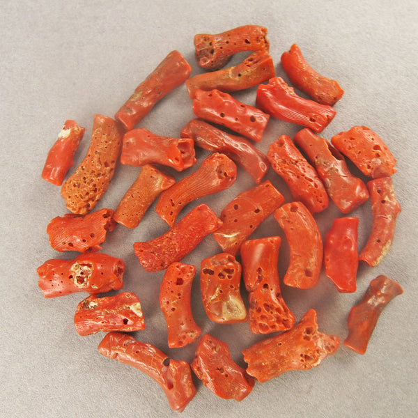 Antique Coral Beads 30 Mediterranean Coral Red Coral Beads Natural Colour Beads Jewelry Supplies