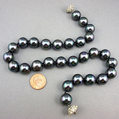 vintage black south sea oyster shell beads necklace