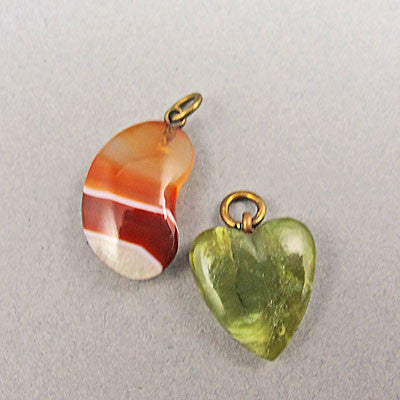 2 Vintage semi precious stone agate pendant