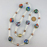 Vintage glass beads necklace millefiori mix