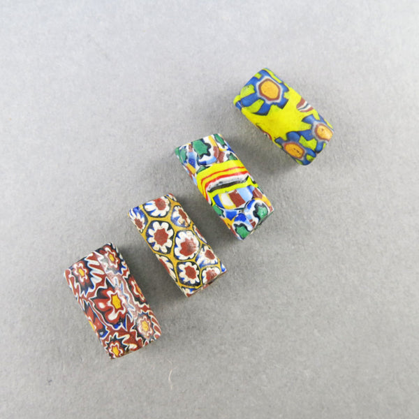 African Trade Beads 4 Venetian Glass Beads Old Millefiori Beads Good Old Beads Jewelry Supplies