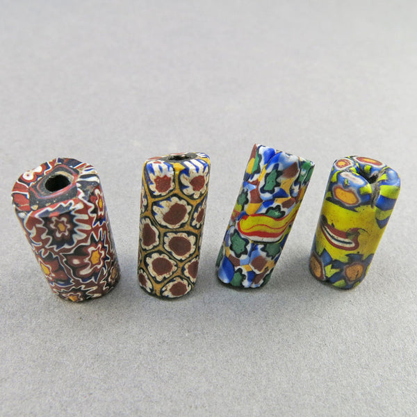 African Trade Beads 4 Venetian Glass Beads Old Millefiori Beads Good Old Beads Jewelry Supplies