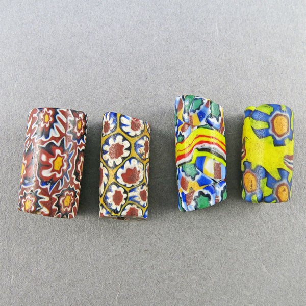 African Trade Beads 4 Venetian Glass Beads Old Millefiori Beads Good Old Beads Jewelry Supplies