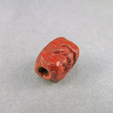 Antique Ojime Bead Carved Nut Bead Red Ojime Japanese Bead Old Jewelry Supplies