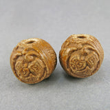 Antique Ojime Beads 2 Carved Stone Beads Antique Japanese Beads