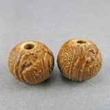Antique Ojime Beads 2 Carved Stone Beads Antique Japanese Beads