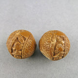 Antique Ojime Beads 2 Carved Stone Beads Antique Japanese Beads