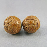 Antique Ojime Beads 2 Carved Stone Beads Antique Japanese Beads