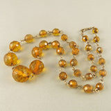 Vintage Amber Beads Necklace Faceted Baltic Amber Beads Good Old Beads UK