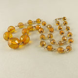 Vintage Amber Beads Necklace Faceted Baltic Amber Beads Good Old Beads UK