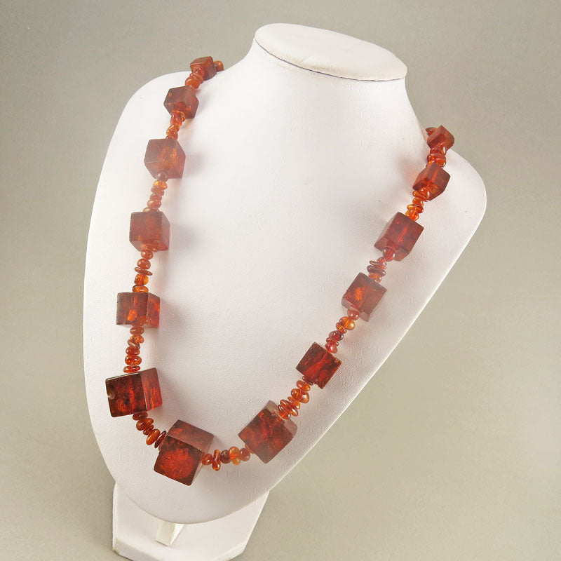 Vintage amber bead necklace cheap