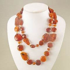 Vintage Amber Necklace Baltic Amber Beads Natural Amber Beads Old Beads Statement Necklace