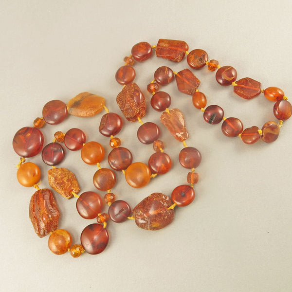 Vintage Amber Necklace Baltic Amber Beads Natural Amber Beads Old Beads Statement Necklace