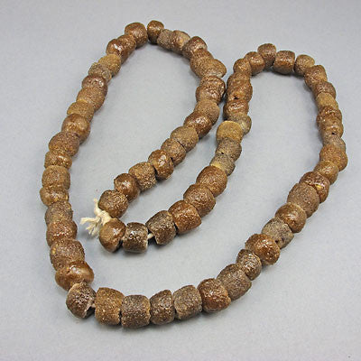 Vintage african beads brown glass strand