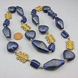 Vintage african beads baule brass necklace