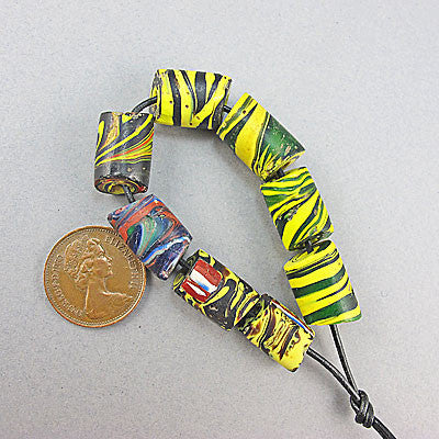 8 african trade beads venetian swirls