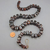 Antique amber beads necklace with 9ct gold clasp