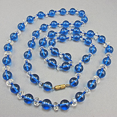 Antique pekin glass beads necklace crystal spacers