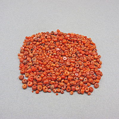 Red natural old coral seed beads