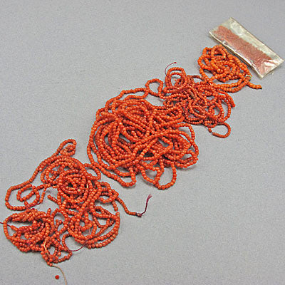 old coral seed beads 