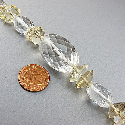 vintage rock crystal beads necklace faceted 2 colours