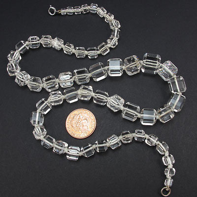 Vintage crystal beads necklace cubes