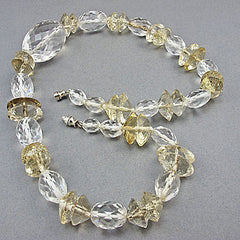 vintage rock crystal beads necklace faceted 2 colours