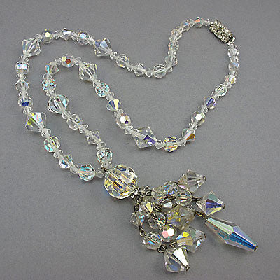 vintage crystal beads necklace