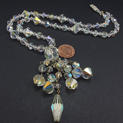 vintage crystal beads necklace