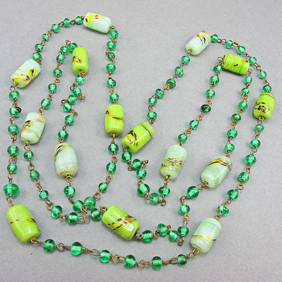 Vintage Czech Glass Beads necklace chain links