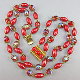Vintage Czech Glass Beads necklace red