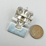 Vintage ethnic jewellery silver pendant mexican