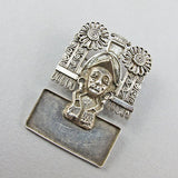 Vintage ethnic jewellery silver pendant mexican