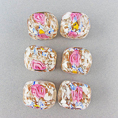 Vintage foil glass beads art deco