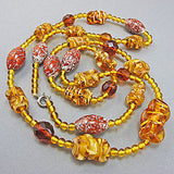 Art deco vintage foil glass beads