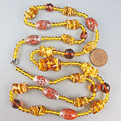 Art deco vintage foil glass beads