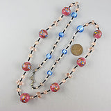 Vintage foil glass beads necklace and lampwork beads
