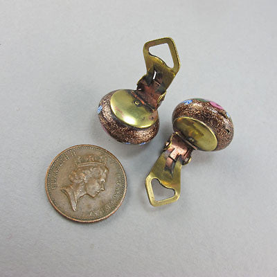 Vintage foil glass beads earings