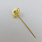 Antique 9ct gold jewellery pin lucky horse shoe
