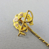 Antique 9ct gold jewellery pin lucky horse shoe