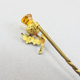 Vintage 9ct gold jewelllery and citrine stick pin